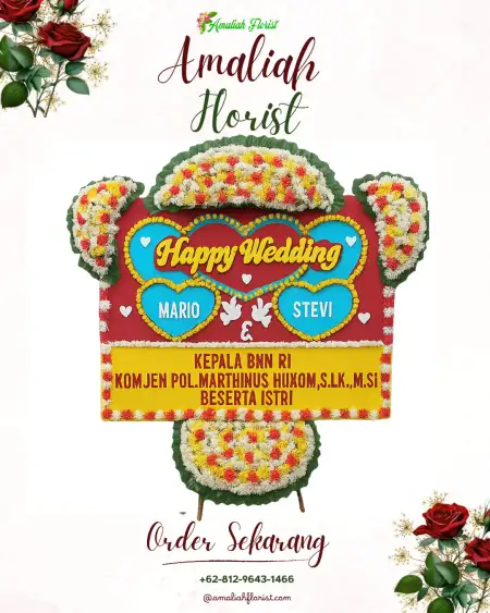 Papan Bunga Pernikahan Batu Aji